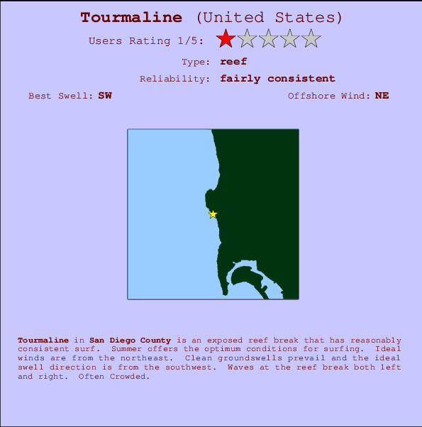 Tourmaline break location map and break info