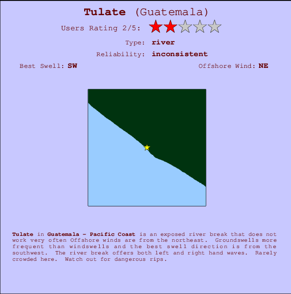 Tulate break location map and break info