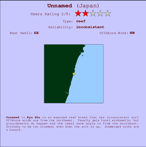 Unnamed surf location map and break info