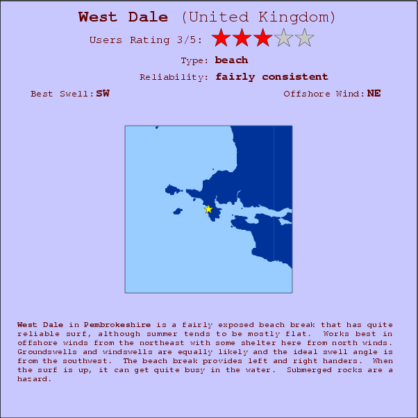 West Dale break location map and break info
