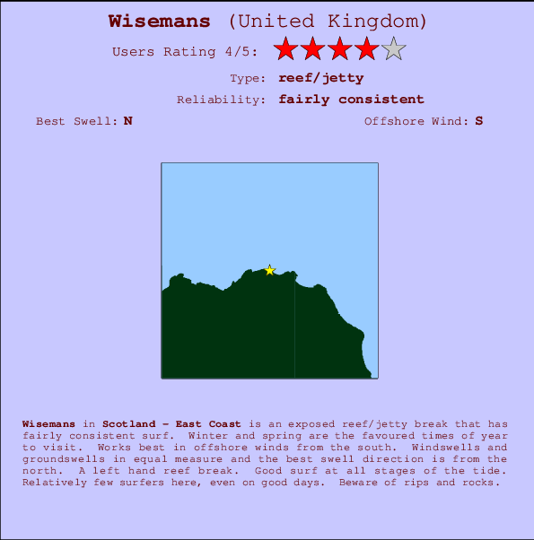 Wisemans break location map and break info