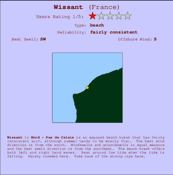 Wissant break location map and break info