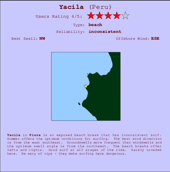 Yacila break location map and break info