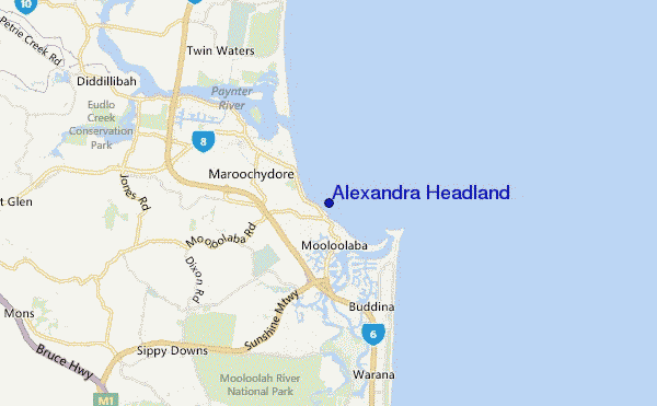Alexandra Headland location map