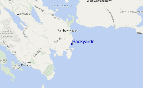 Backyards location map