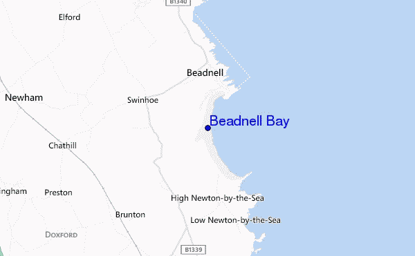 Beadnell Bay location map