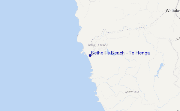 Bethell's Beach / Te Henga location map