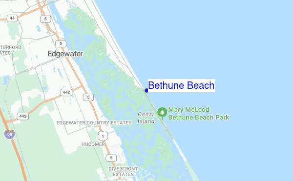 Bethune Beach location map