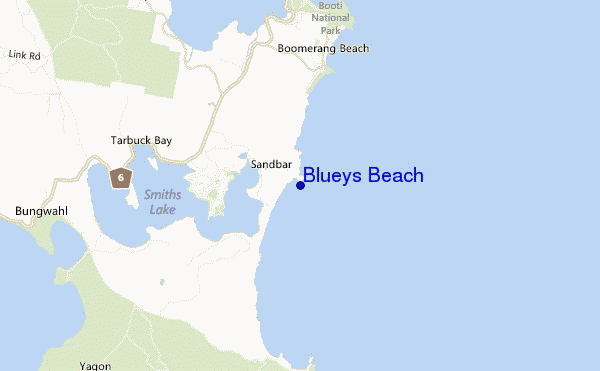 Blueys Beach location map