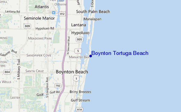 Boynton Tortuga Beach location map