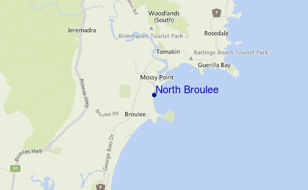 North Broulee location map
