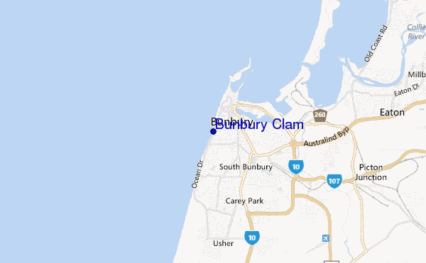 Bunbury Clam location map