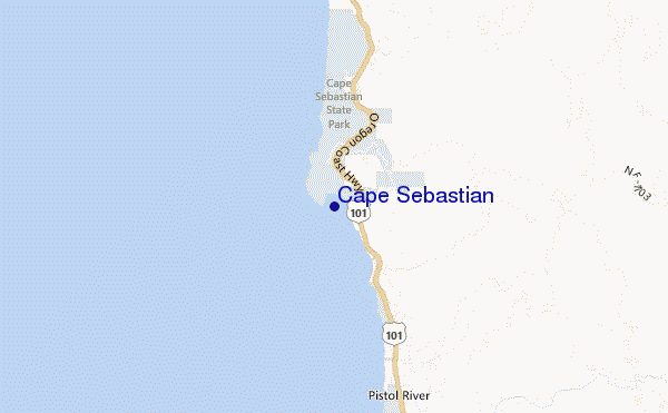 Cape Sebastian location map