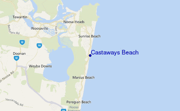 Castaways Beach location map