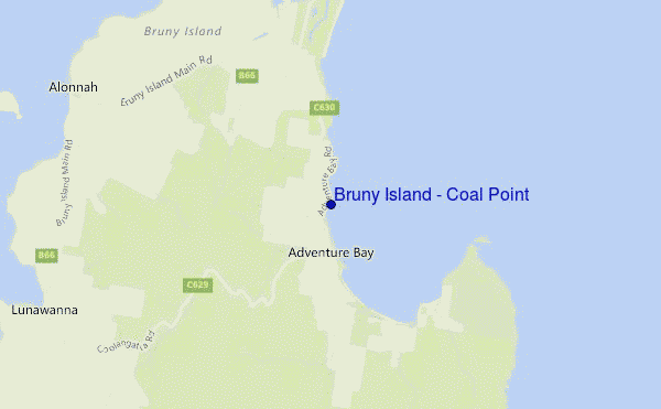 Bruny Island - Coal Point location map