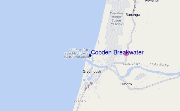 Cobden Breakwater location map