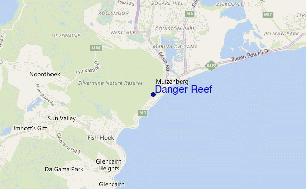 Danger Reef location map