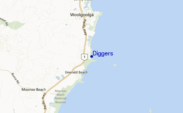 Diggers location map