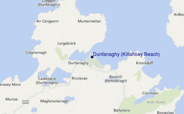 Dunfanaghy (Killahoey Beach) location map