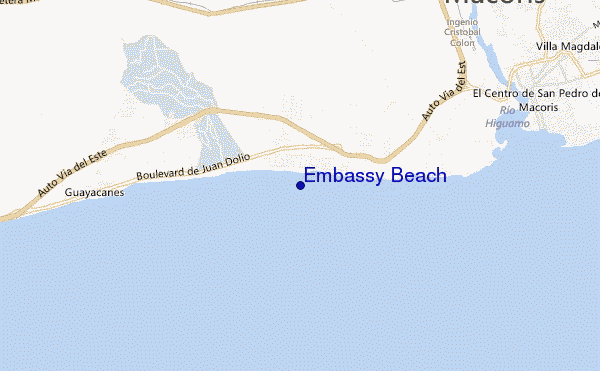 Embassy Beach location map