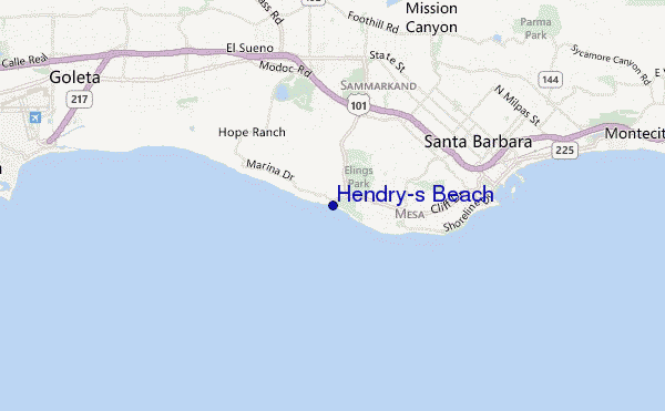 Hendry's Beach location map