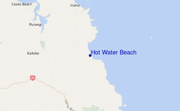 Hot Water Beach location map