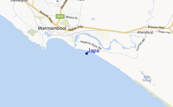 Japs location map