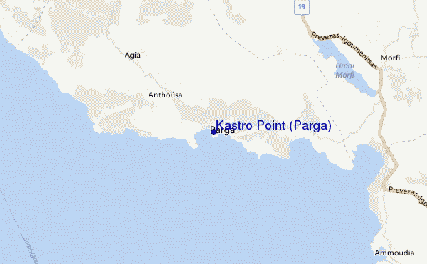 Kastro Point (Parga) location map