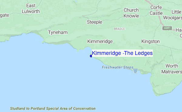 Kimmeridge (The Ledges) location map