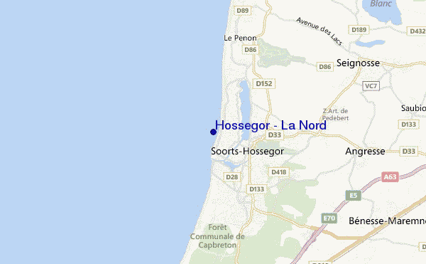 Hossegor - La Nord location map