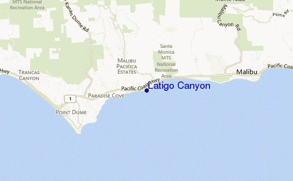 Latigo Canyon location map