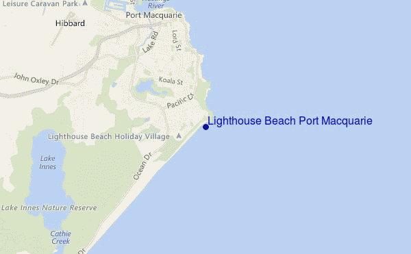 Lighthouse Beach Port Macquarie location map