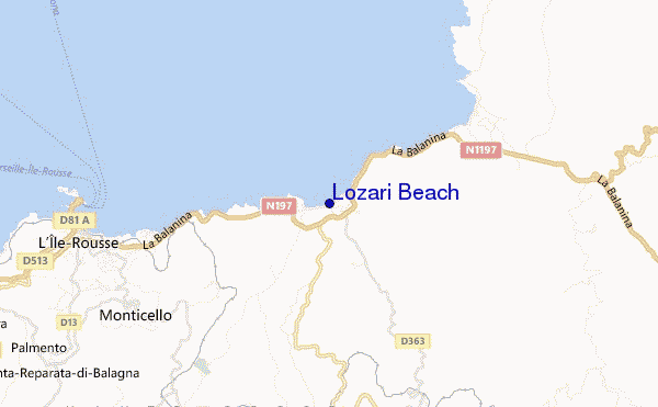 Lozari Beach location map