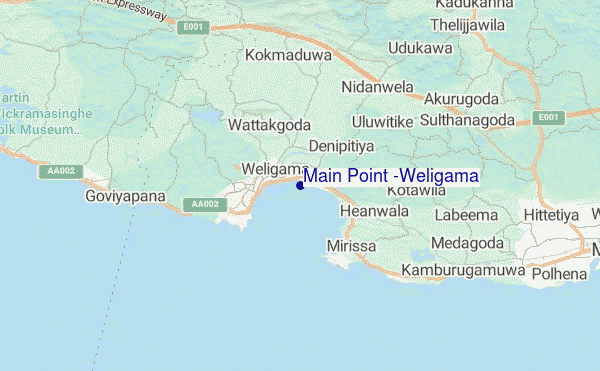 Main Point (Weligama) location map
