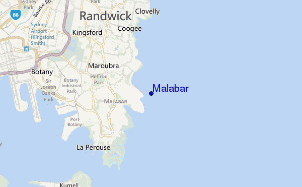 Malabar location map