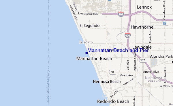 Manhattan Beach and Pier location map