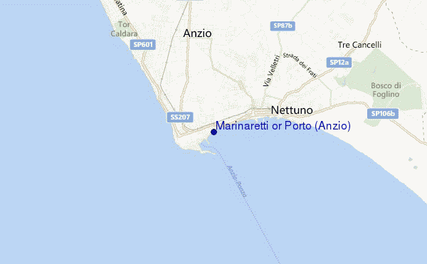 Marinaretti or Porto (Anzio) location map
