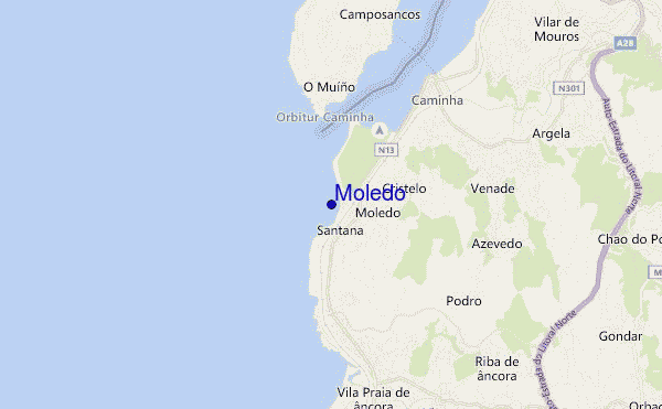 Moledo location map