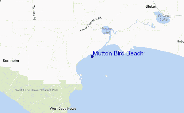 Mutton Bird Beach location map