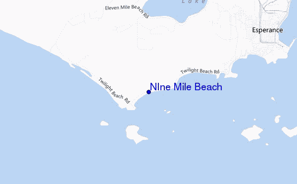 NIne Mile Beach location map