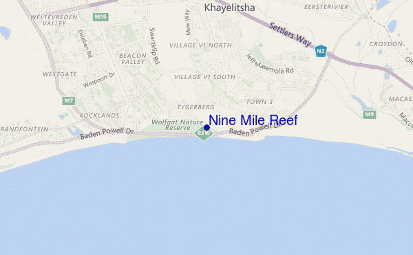 Nine Mile Reef location map
