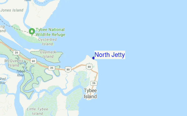 North Jetty location map