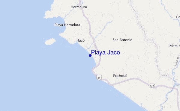 Playa Jaco location map