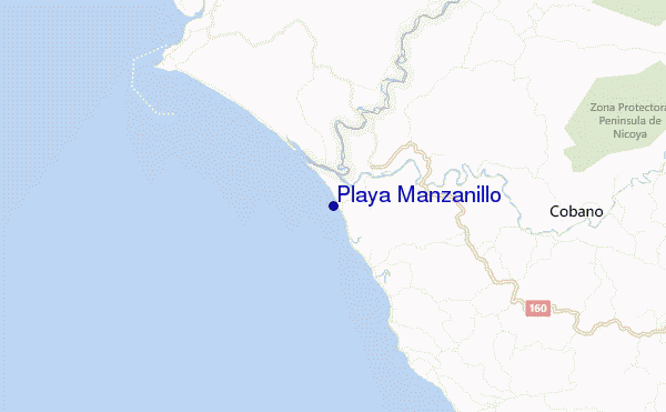 Playa Manzanillo location map