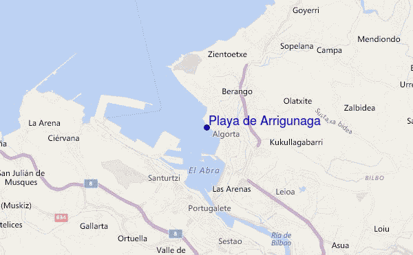 Playa de Arrigunaga location map
