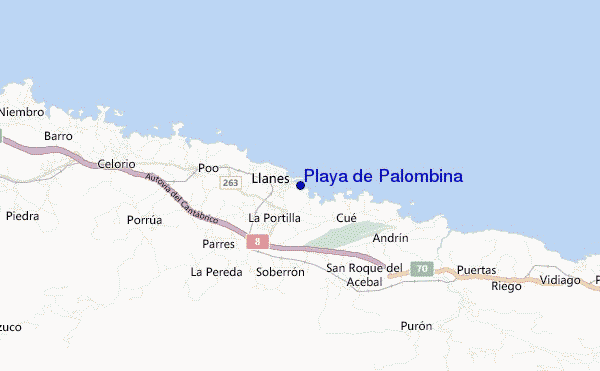 Playa de Palombina location map