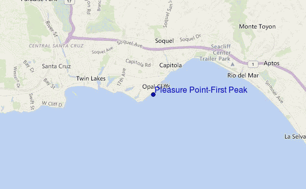 Pleasure Point-First Peak location map