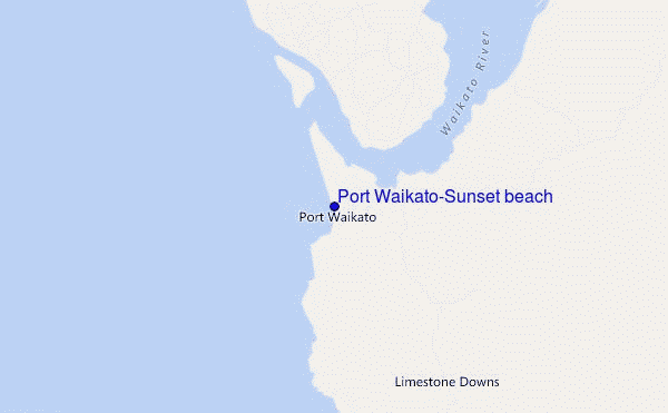 Port Waikato-Sunset beach location map