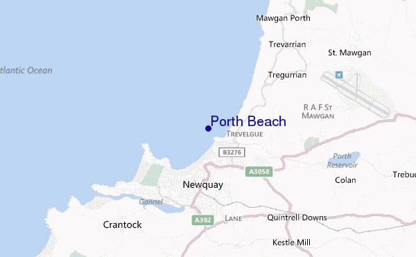 Porth Beach location map
