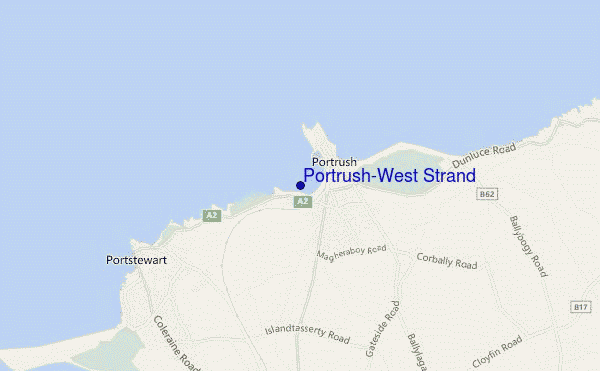 Portrush-West Strand location map